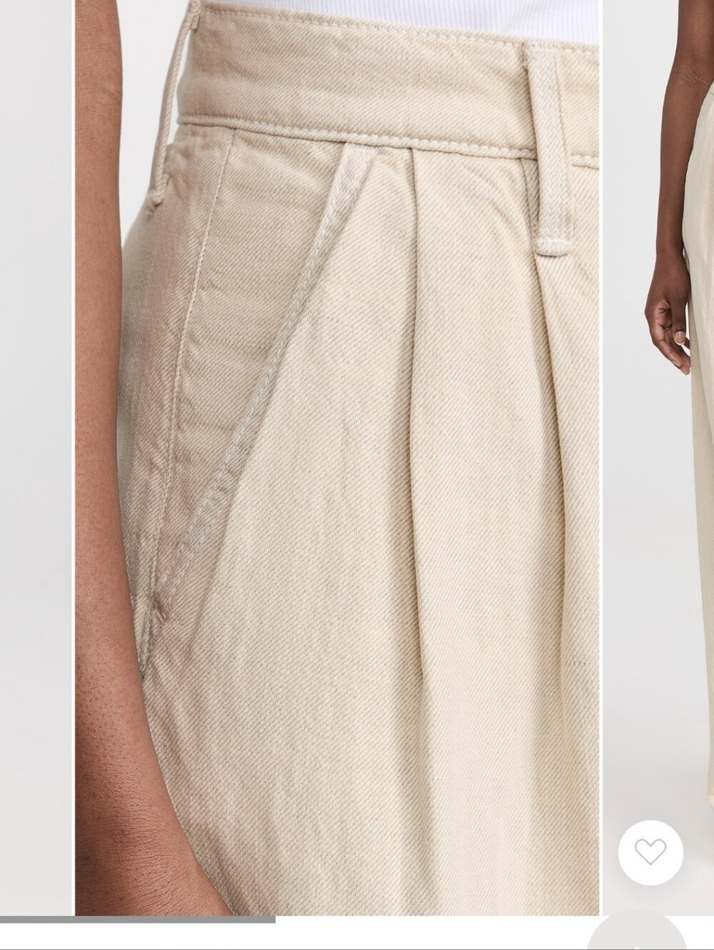 Mother Cream Wide-Leg Trousers, Size 30 - Picture 3 of 10